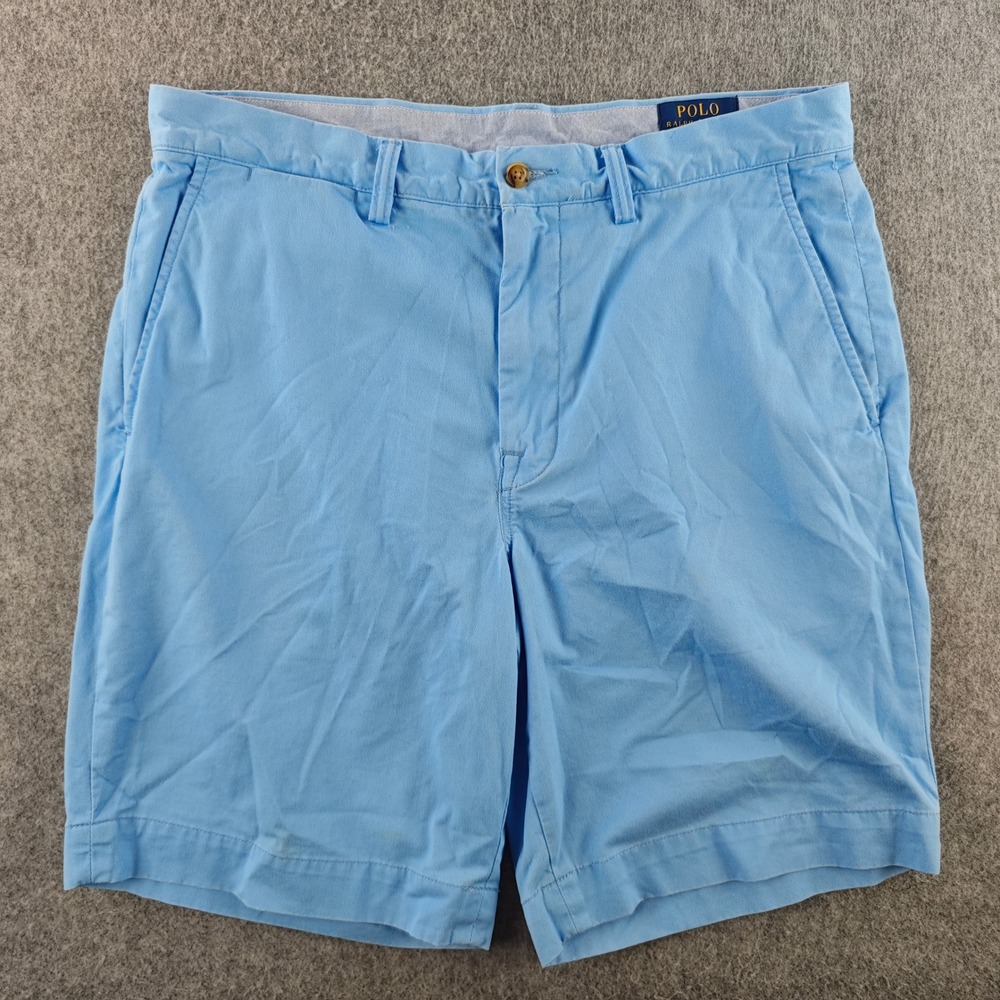 Polo Ralph Lauren Stretch Classic Fit Chino Shorts Mens 33 Light Blue 9 Inch